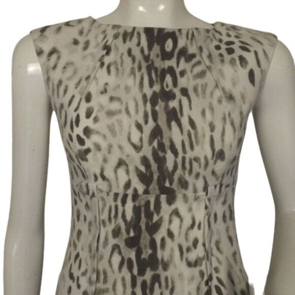 CALVIN KLEIN Dress, 2, Snow Leopard Print, Sleeveless, Empire waist, Sheath - Picture 4 of 15